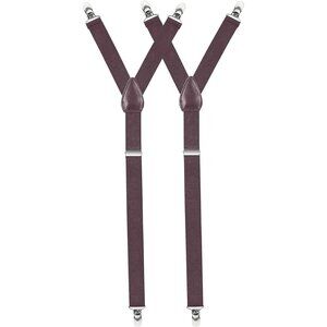 HOLD'EM Improved Shirt Stays Men Adjustable Elastic Y-style 1” Wide - Brown